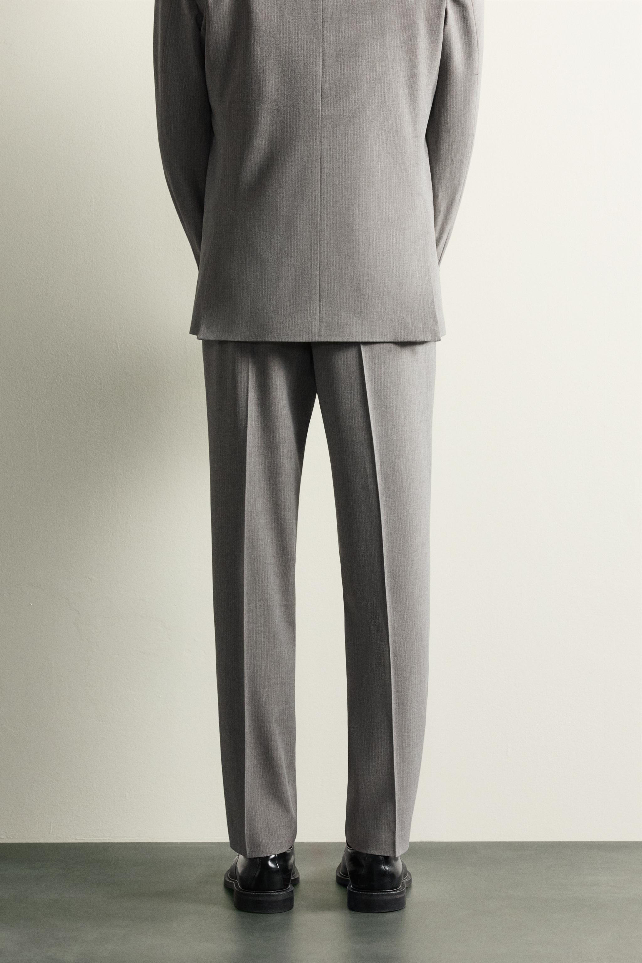 STRIPED REGULAR FIT SUIT PANTS